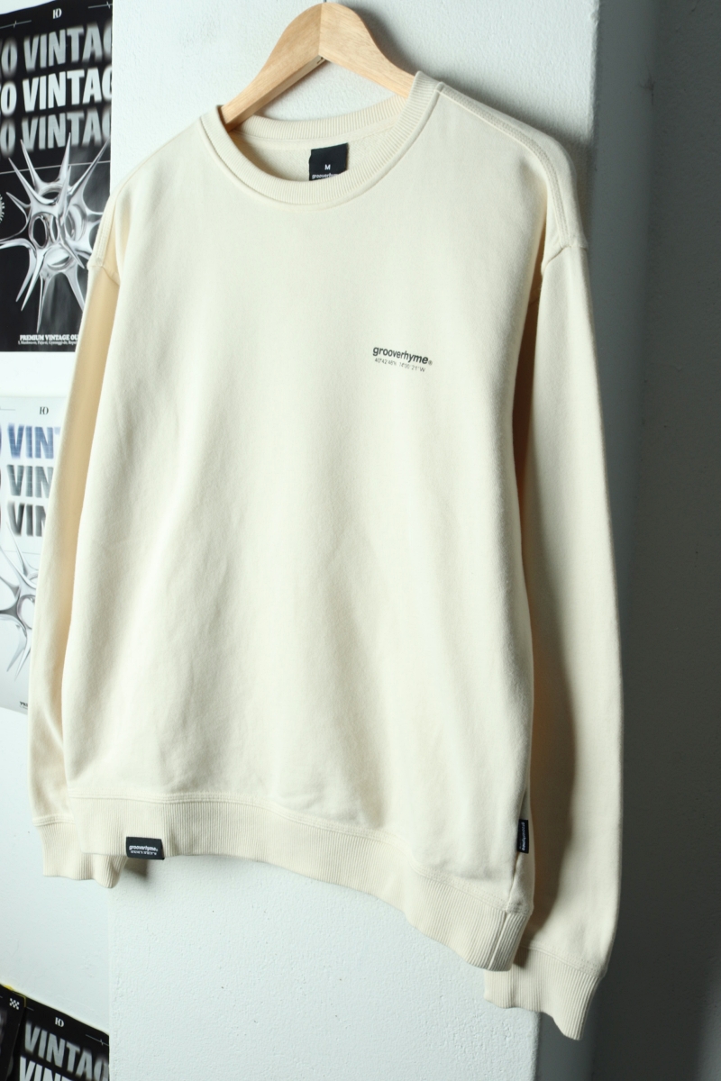 (M-L) 그루브라임 맨투맨 티셔츠 작은오염 아이보리 올드스쿨-17CAD