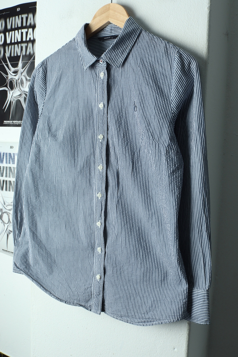 W(M) 헤지스 셔츠 남방 스트라이프 시어서커 블루 여름용-17CB4