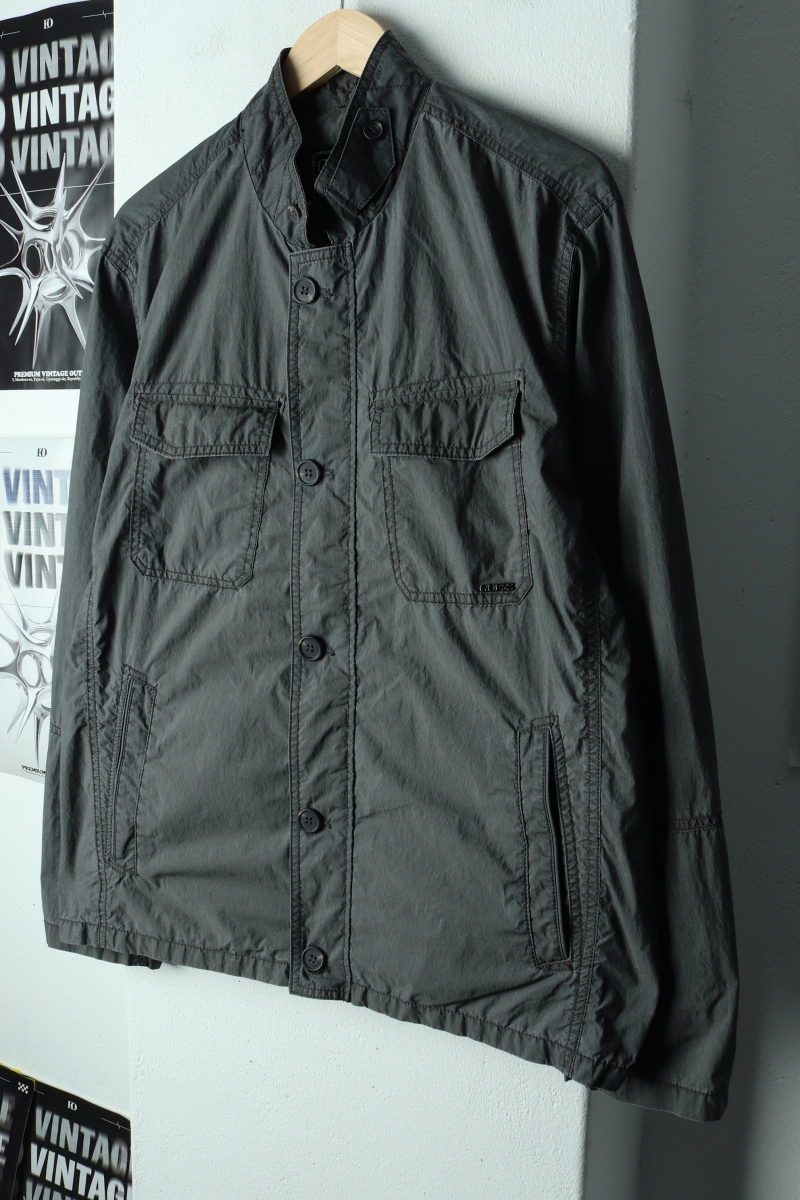 (XL-2XL) 게스 집업 바람막이 점퍼자켓 트러커 차콜-17CB5