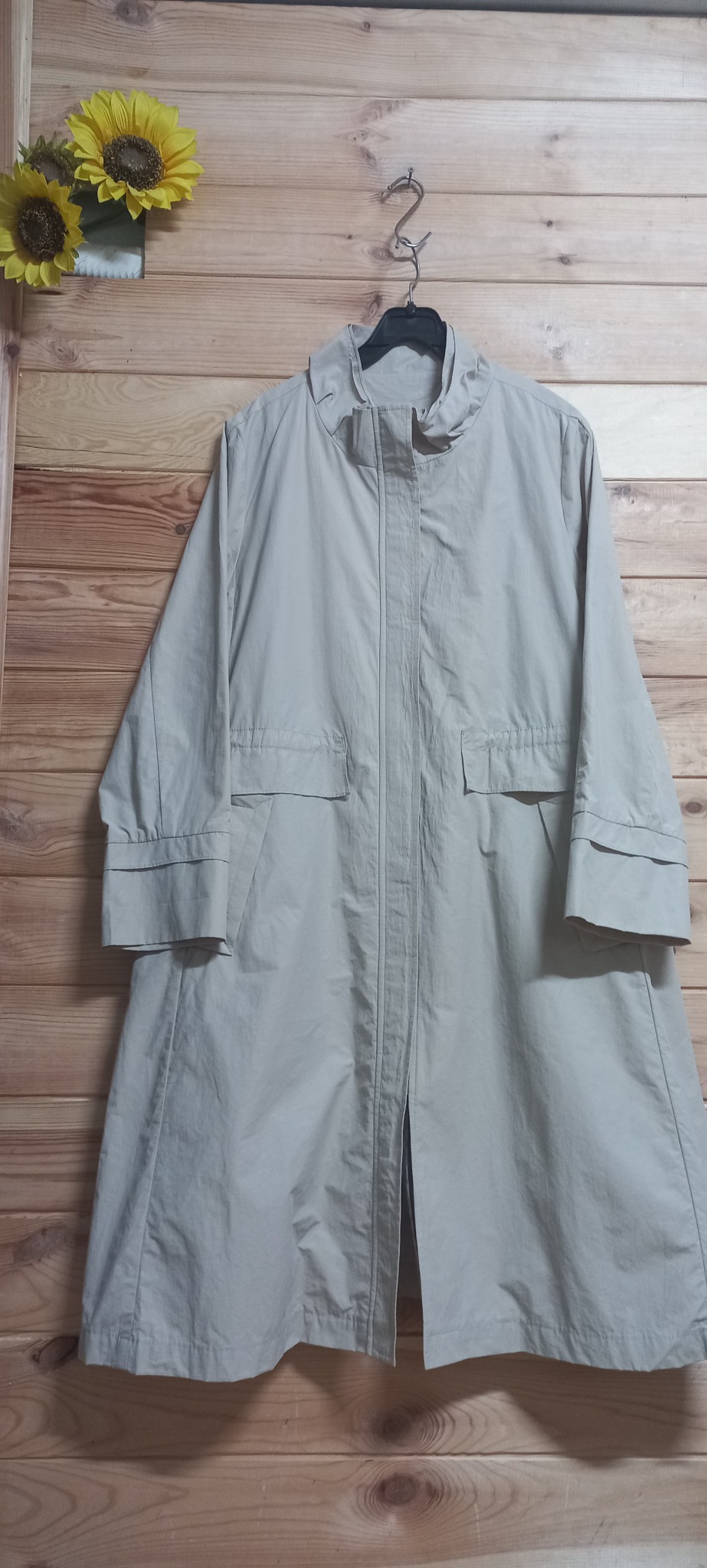 바스락 바람막이 롱 자켓