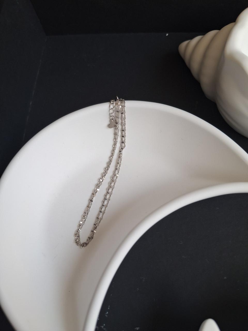 14k 화이트골드 3줄 팔찌