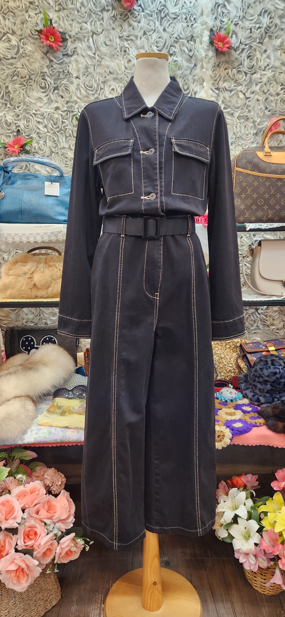 MOUSSY 면 100% 데님 점프수트 (66)