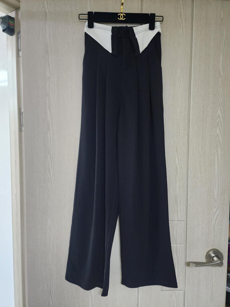 블랙 와이드 팬츠
