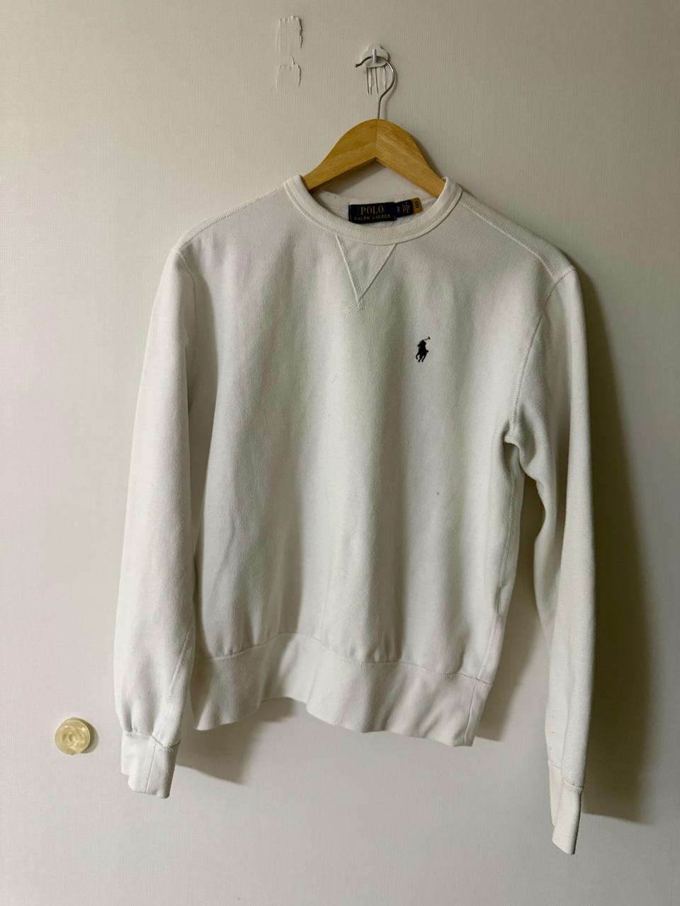 폴로 화이트 맨투맨 사이즈SP(아시아 스페셜핏) 여자M정도