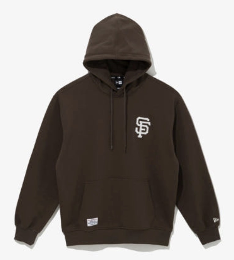 [새상품] 뉴에라 MLB 샌프란시스코 자이언츠 패치드 후드 브라운