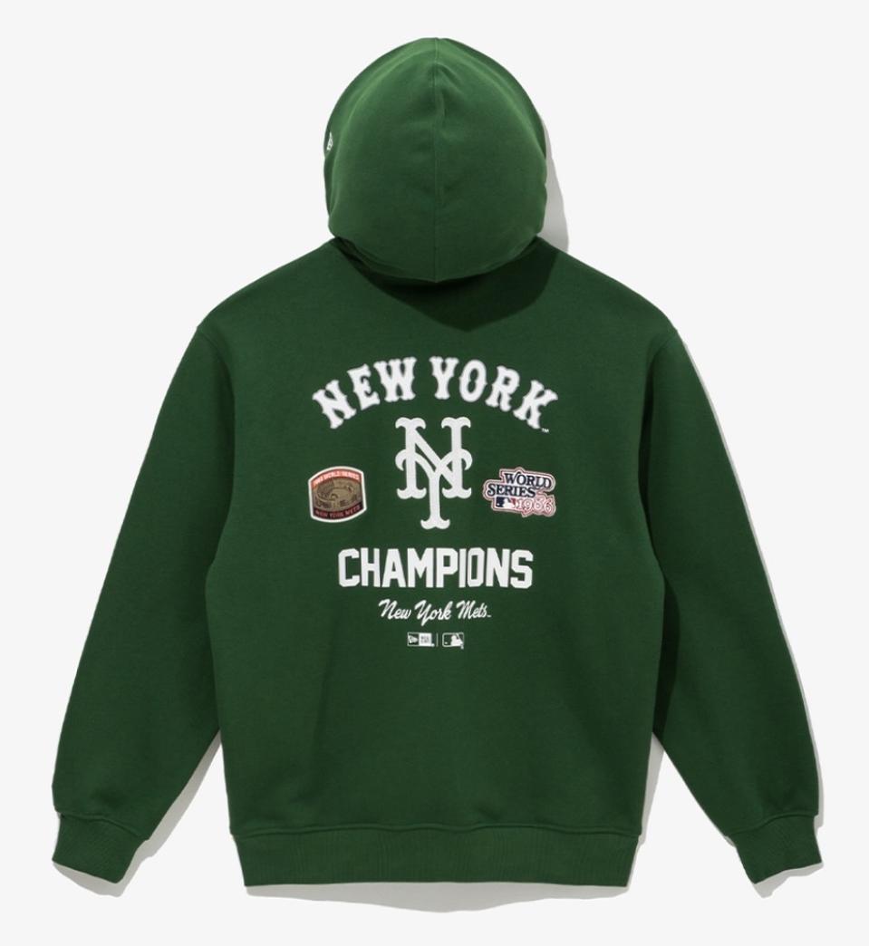 [새상품] 뉴에라 MLB 뉴욕 메츠 패치드 후드 미디움 그린