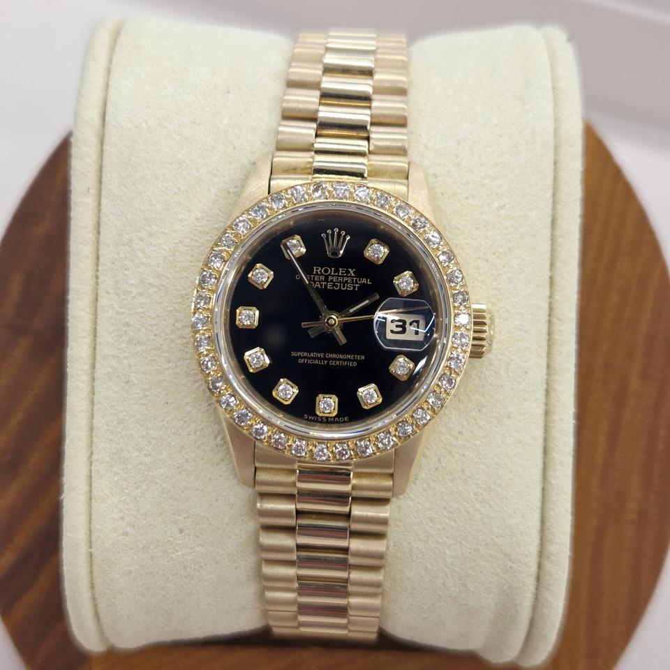 롤렉스 레이디 데이저스트 69178 블랙 텐포인트 다이아 베젤