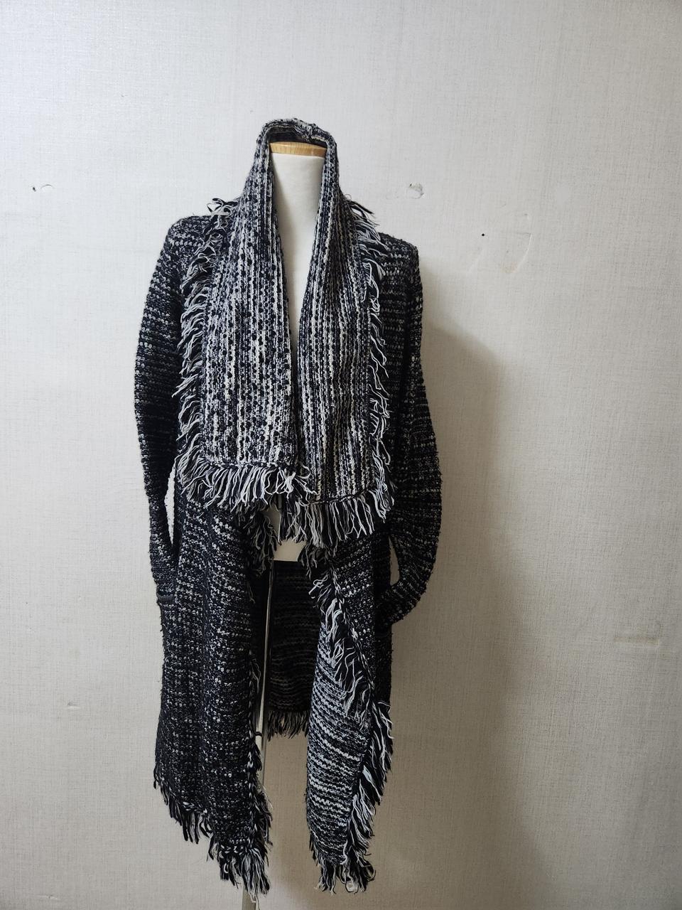 빈스 가죽배색코트