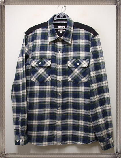 노스페이스 정품 폴리 체크 아웃도어셔츠 택L  춘추용