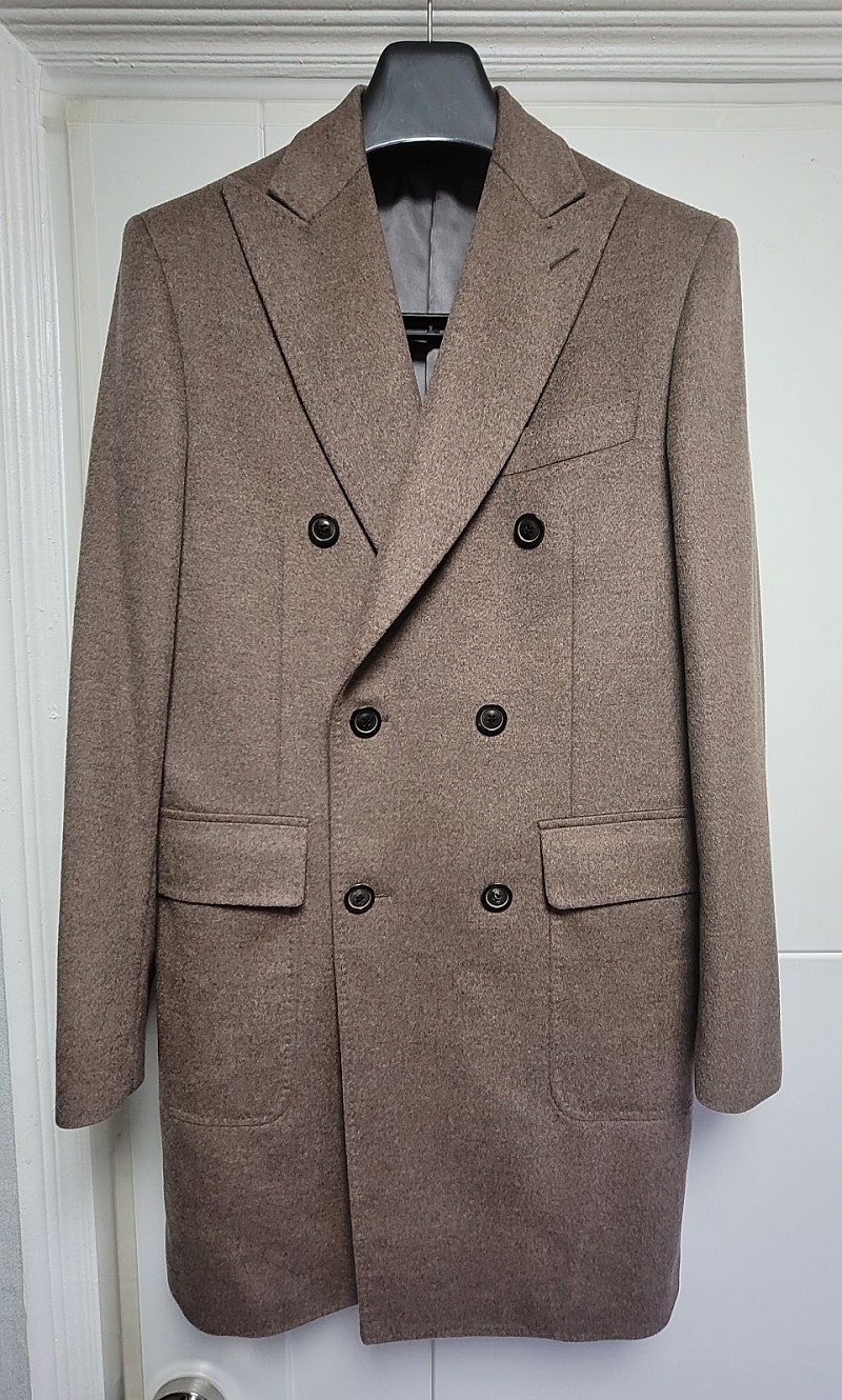 무료배송 [마에스트로 알베로] 모 캐시미어 혼방 브라운 더블 코트