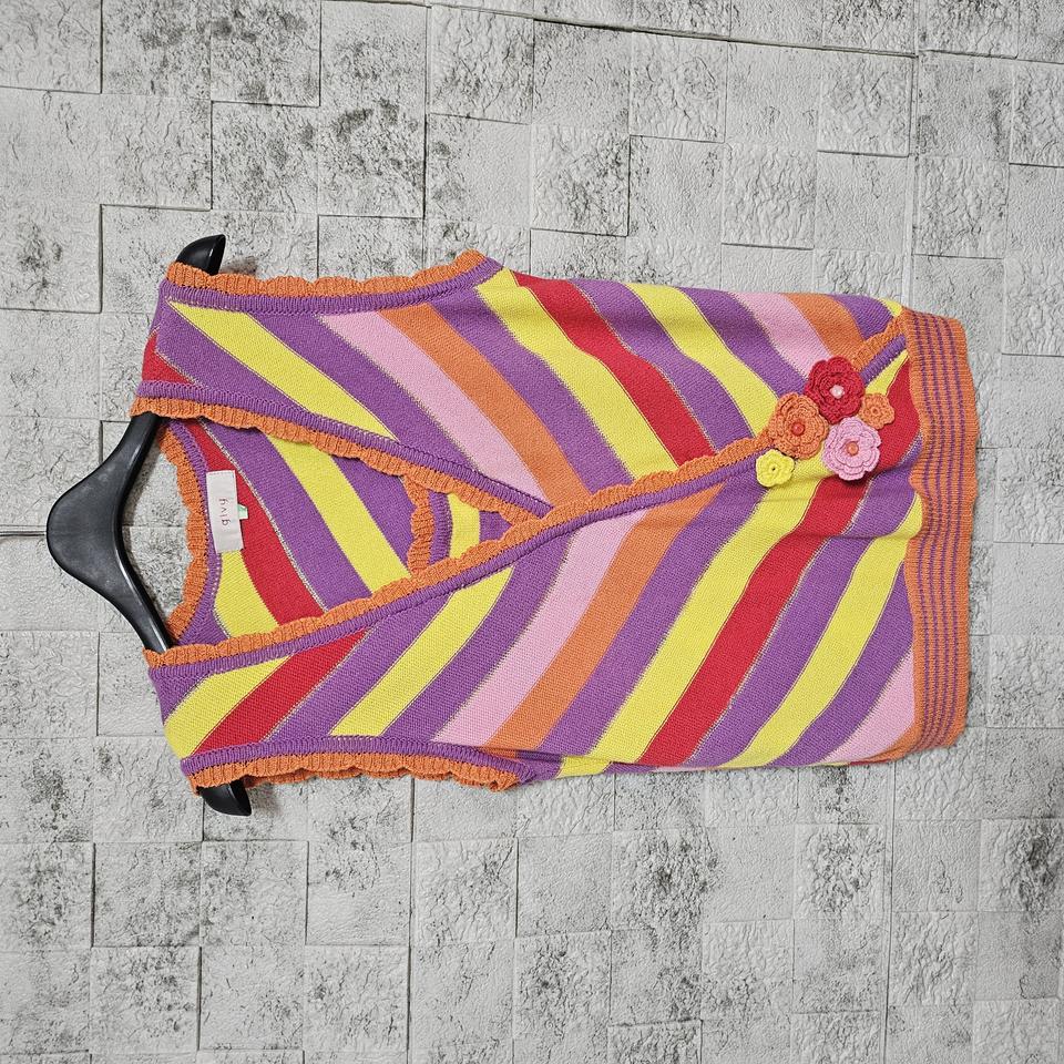 기비 givy 꽃장식 니트 조끼