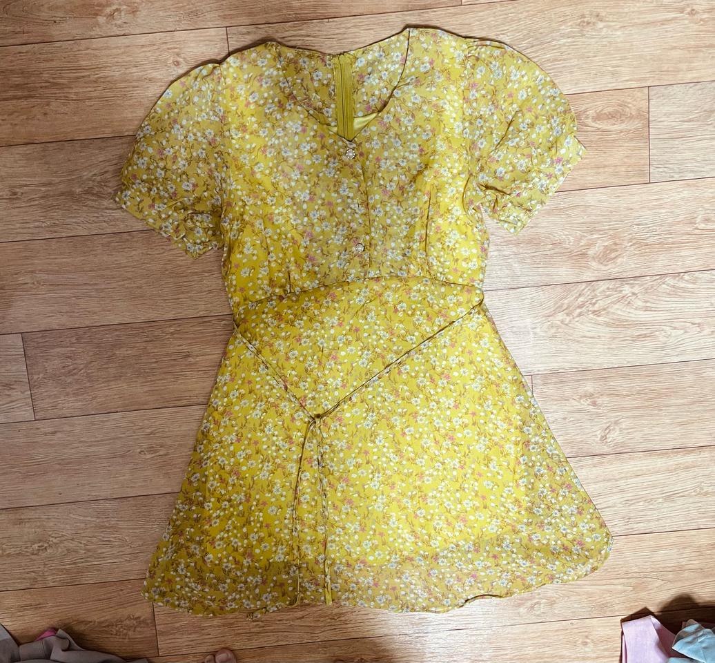 옐로우 플라워 원피스