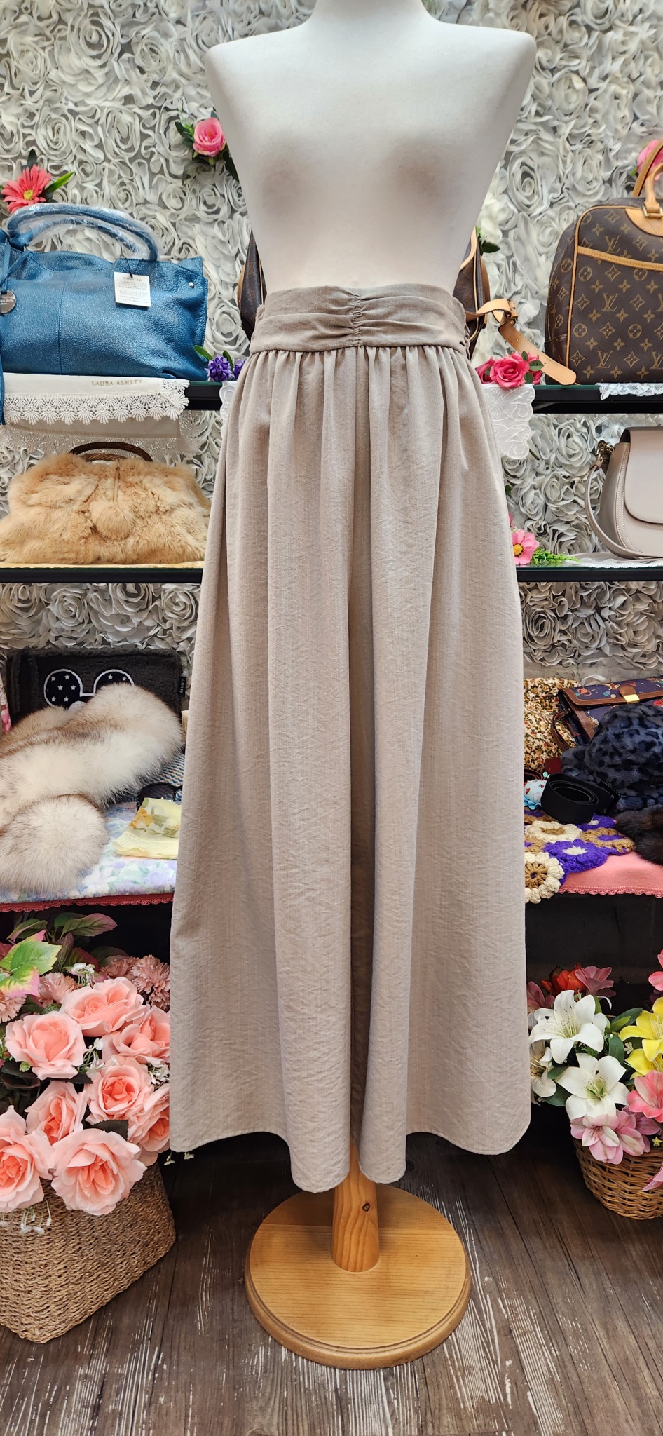 KATHARINE ROSS 면 혼방 맥시 롱치마바지 (55 66)