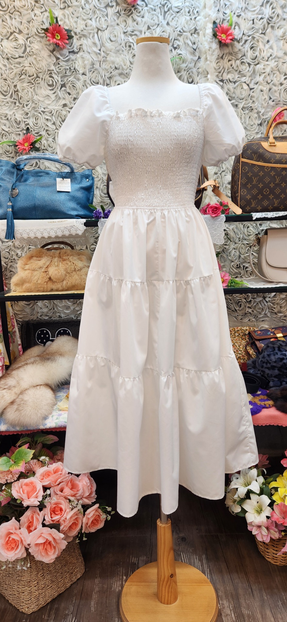 바스락 티어드 롱원피스 (55 66 77)