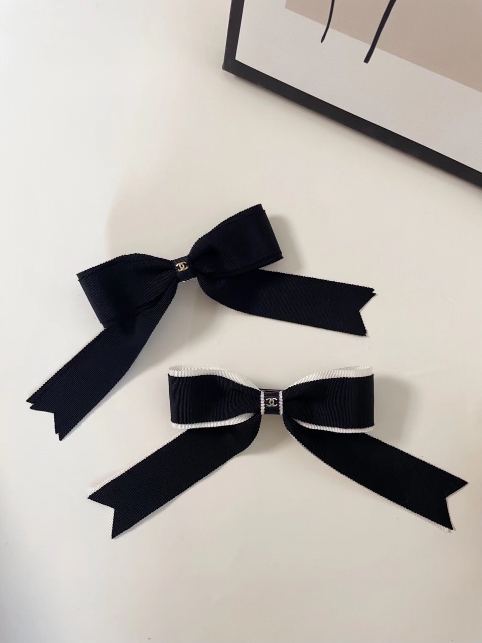 샤넬 리본 헤어핀