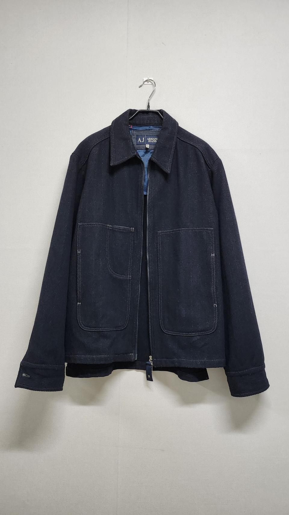 아르마니 진 Armani Jeans 헤링본 블루종 자켓 italy정품
