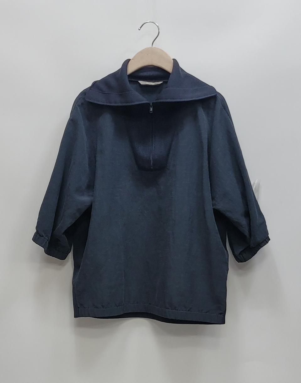 BCBG 21SS 니트 하이넥 반팔 하프 집업  / 여 88-96-160
