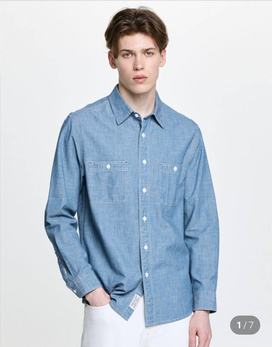 [헤지스]정품 남성 데님남방XL 새상품(105-110까지)