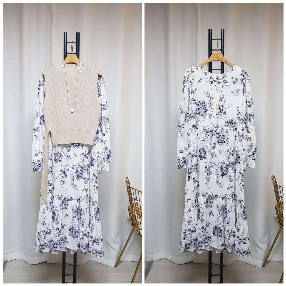 니트조끼+롱원피스 세트 새상품(66반까지?)