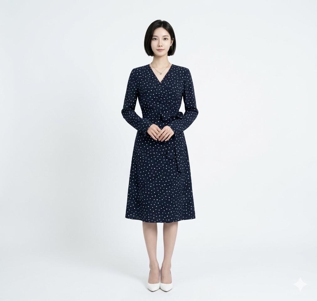 남색 랩원피스