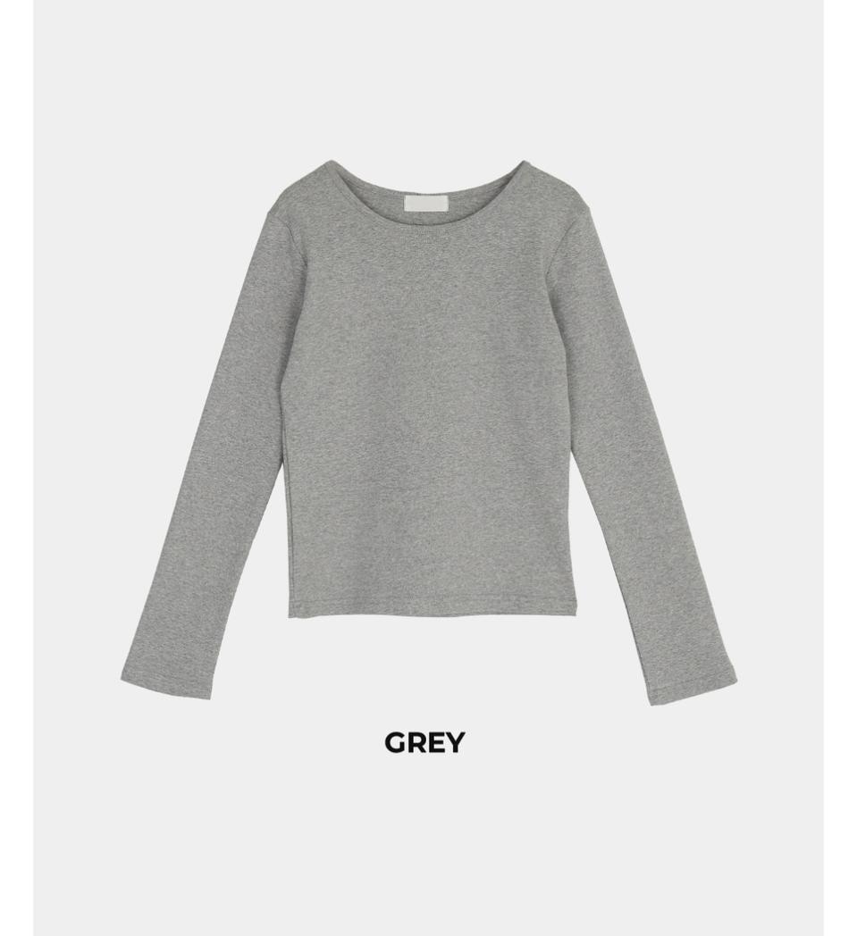 포네크 [signature] 베이직 라운드 긴팔 티셔츠 그레이 S 회색