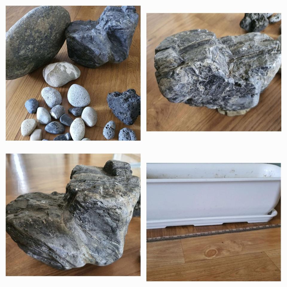 매끄럽고예쁜돌인테리어로쓰실분저렴히8천원길쭉한플라스틱화분과받침덤