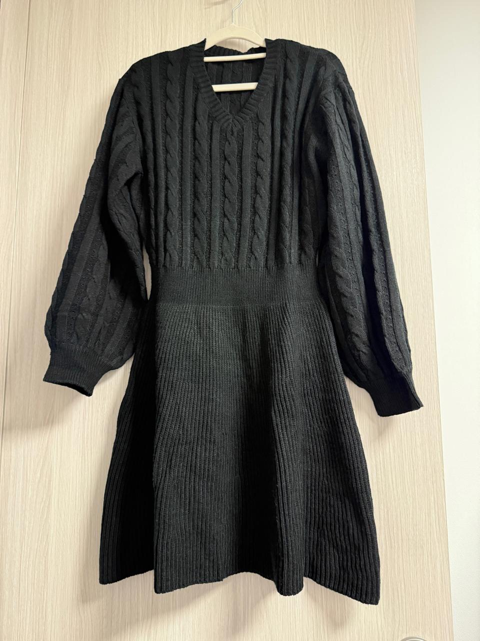 니트 미디 원피스