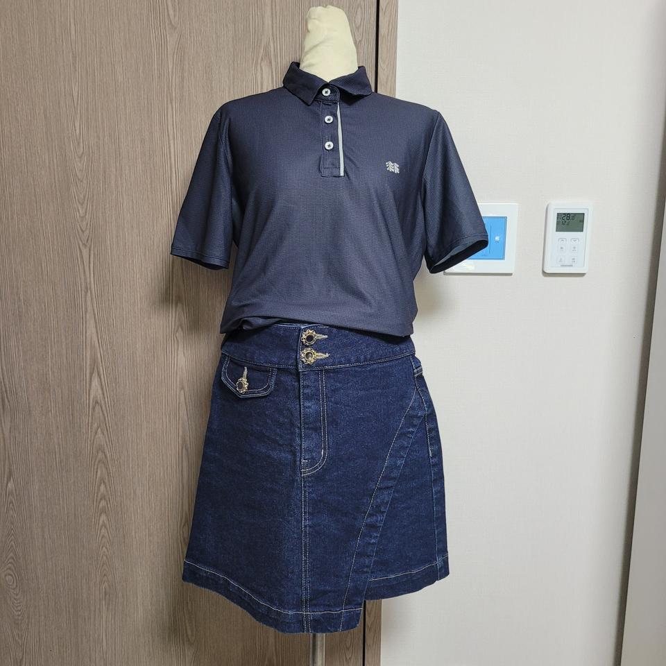 코오롱스포츠 네이비 반팔 폴로티  90