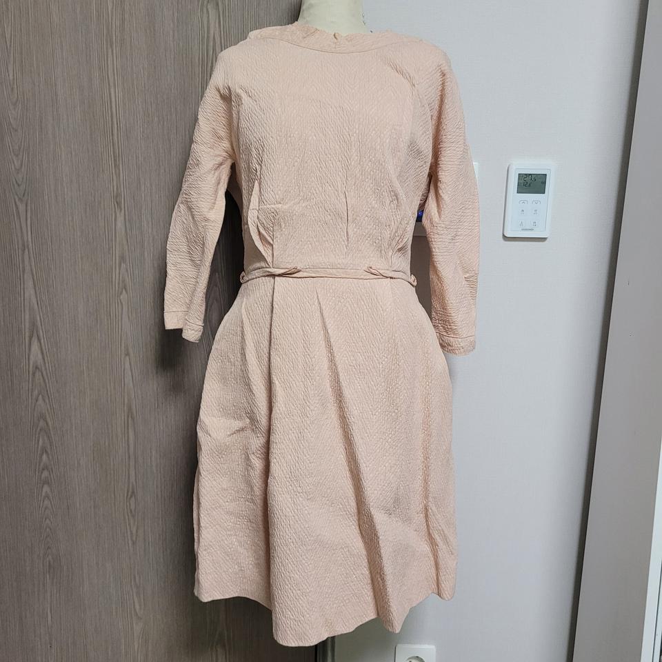 한섬  마인  살구색  플레어 원피스 s