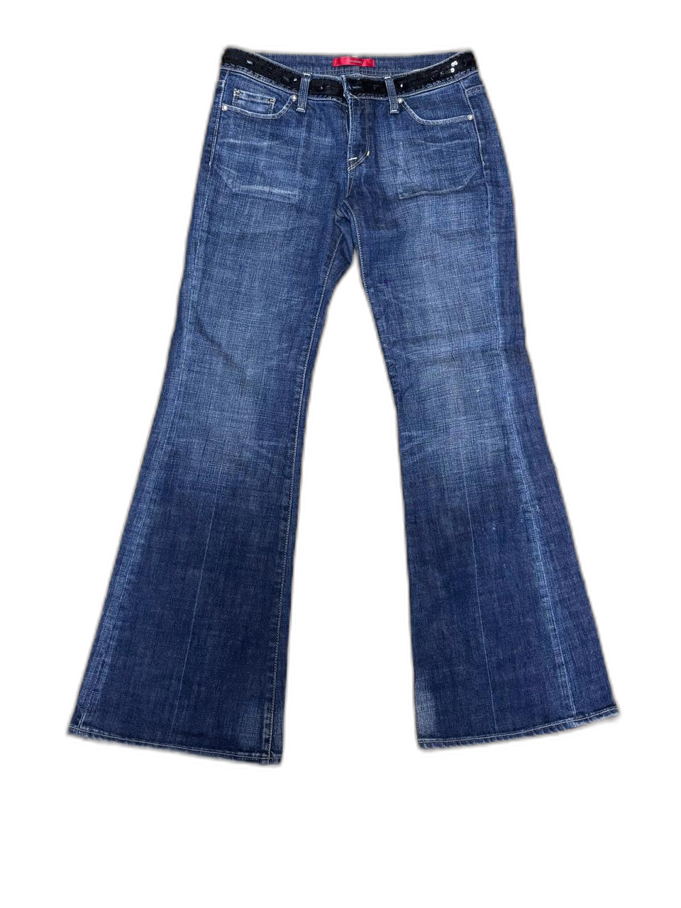 블라우송 데님 부츠컷 청바지유니크시퀸중청 일자 스판바지팬츠4455사이즈