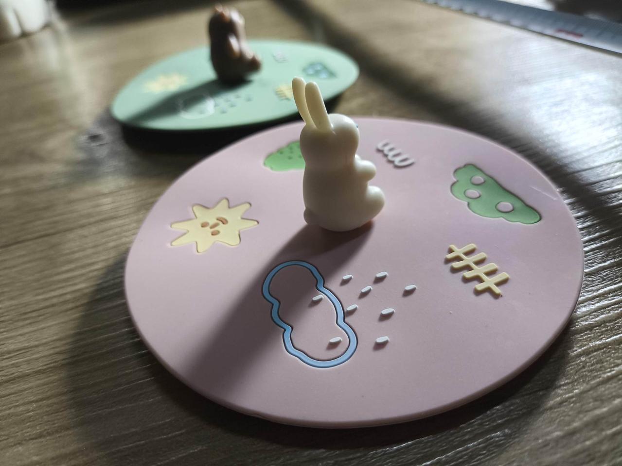 모던하우스실리콘 컵 덮개 토끼 곰돌이 2개묶음일괄