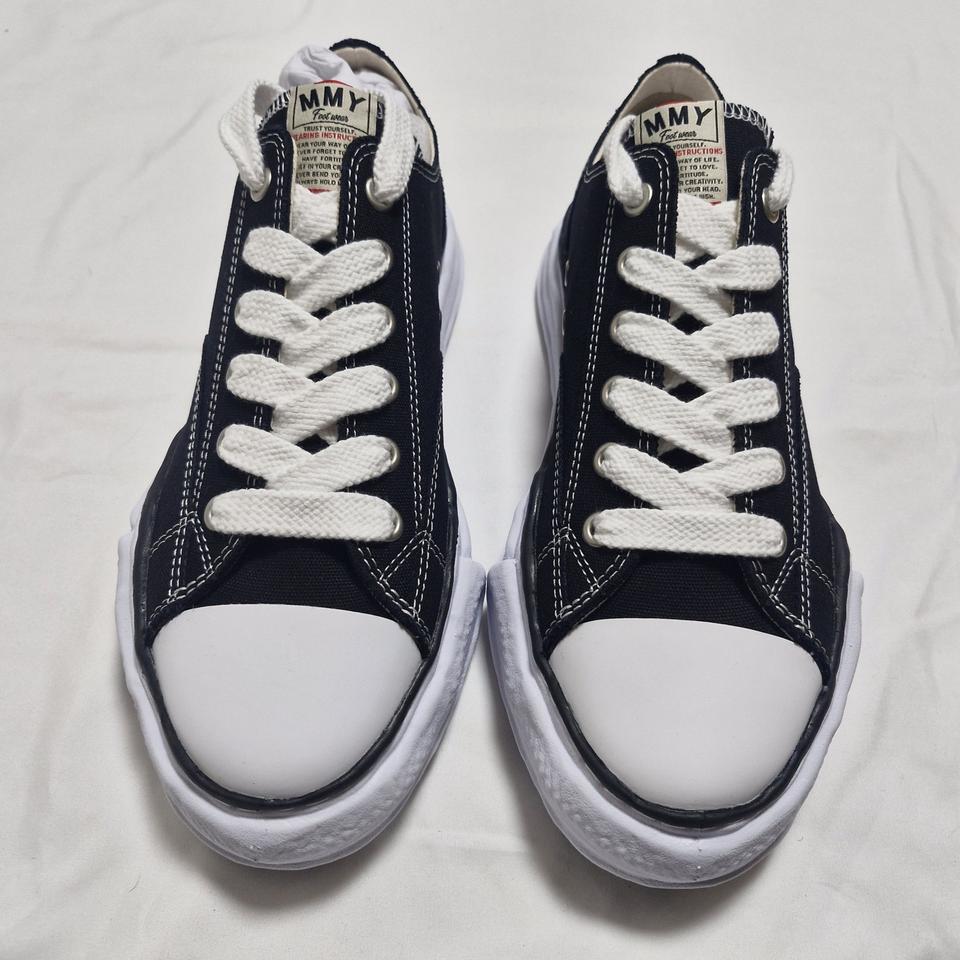 메종 미하라 야스히로 피터슨 OG 솔 캔버스 로우 스니커즈 블랙