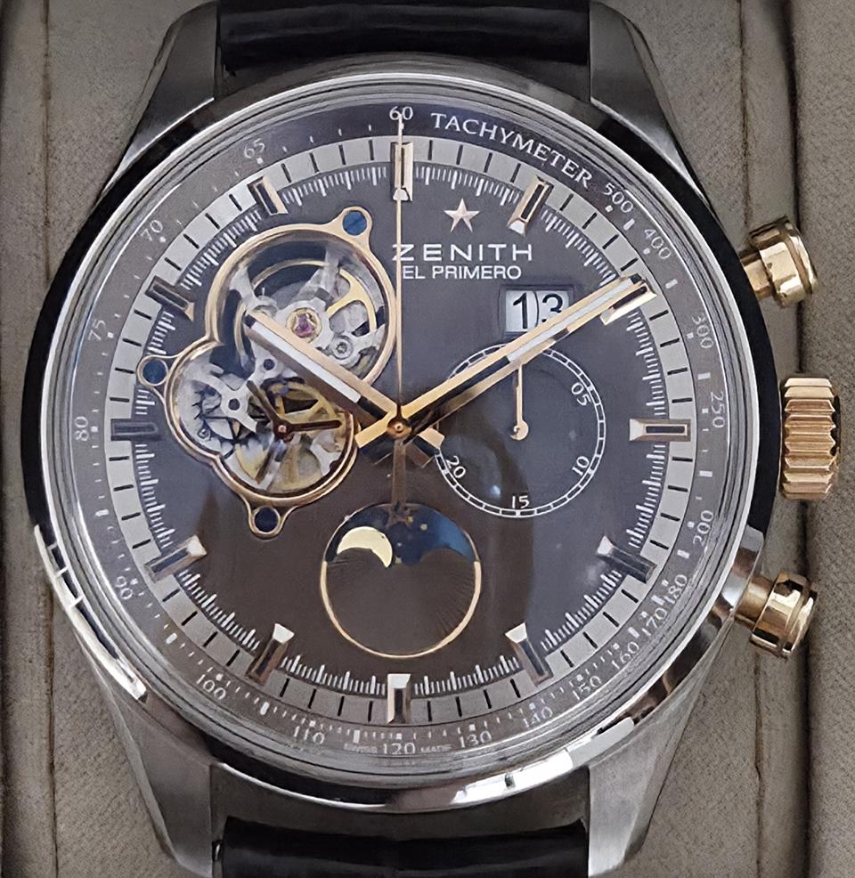 제니스 엘프리메로 오픈하트 썬앤문 45mm#오메가#까르띠에#로렉스