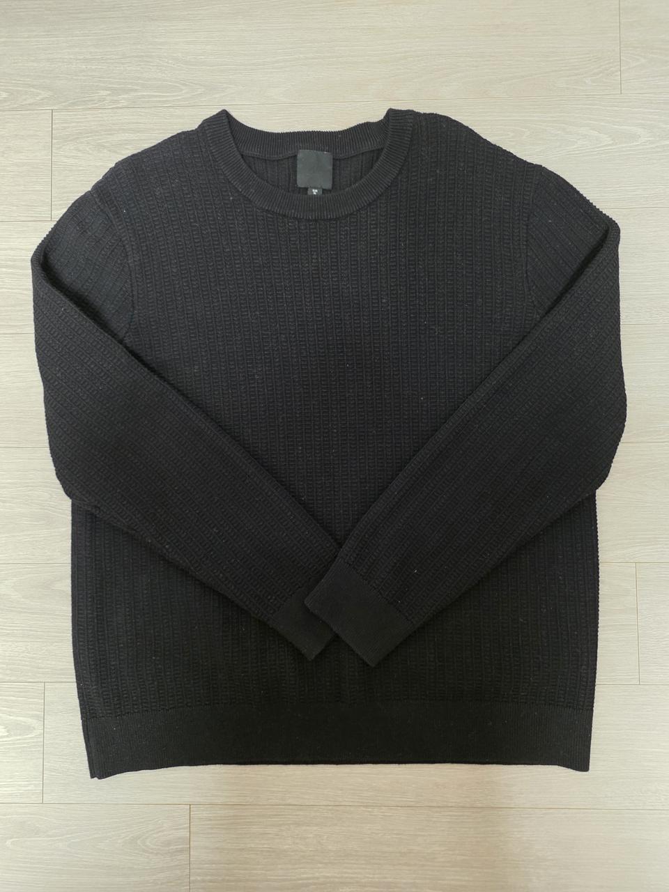 H&M 와플 니트 Black XL