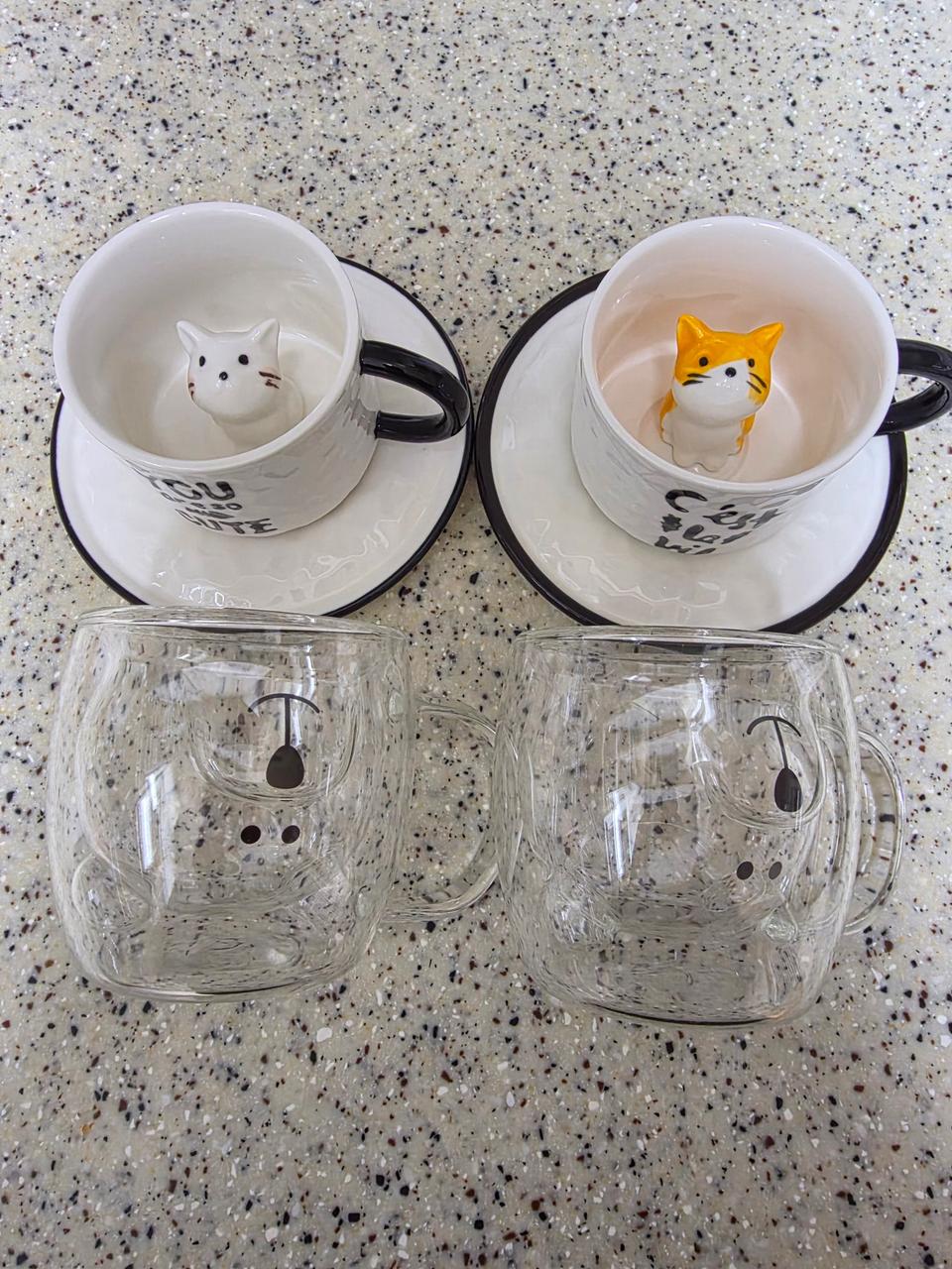 고양이 곰돌이 머그잔