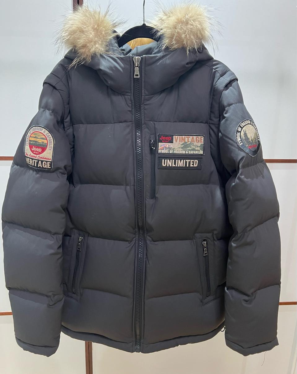 지프(Jeep) 빈티지 차콜 덕다운 - 팔 분리 2way 점퍼(105)