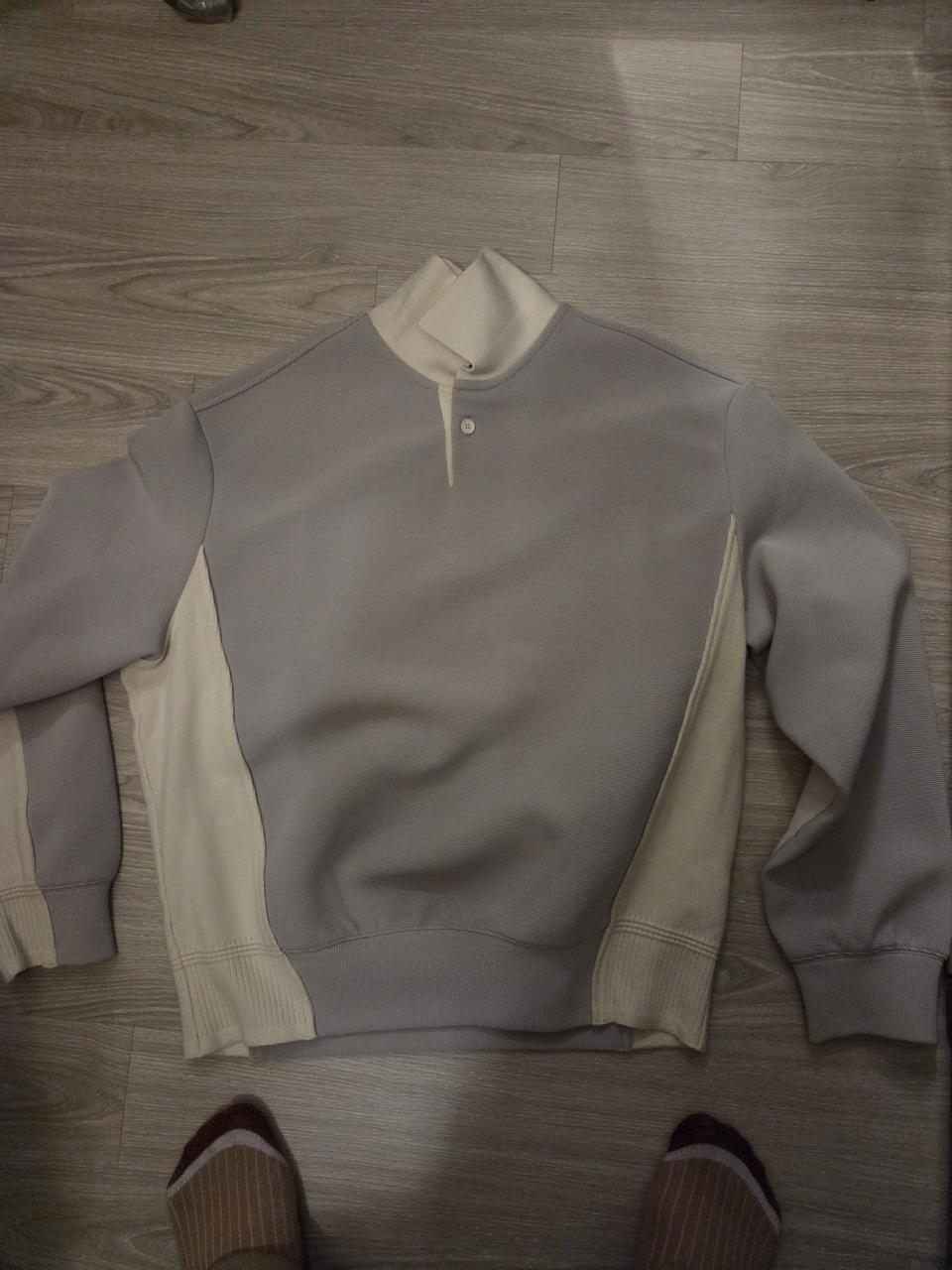 시스템옴므 정품 그레이+화이트 긴팔티 100사이즈