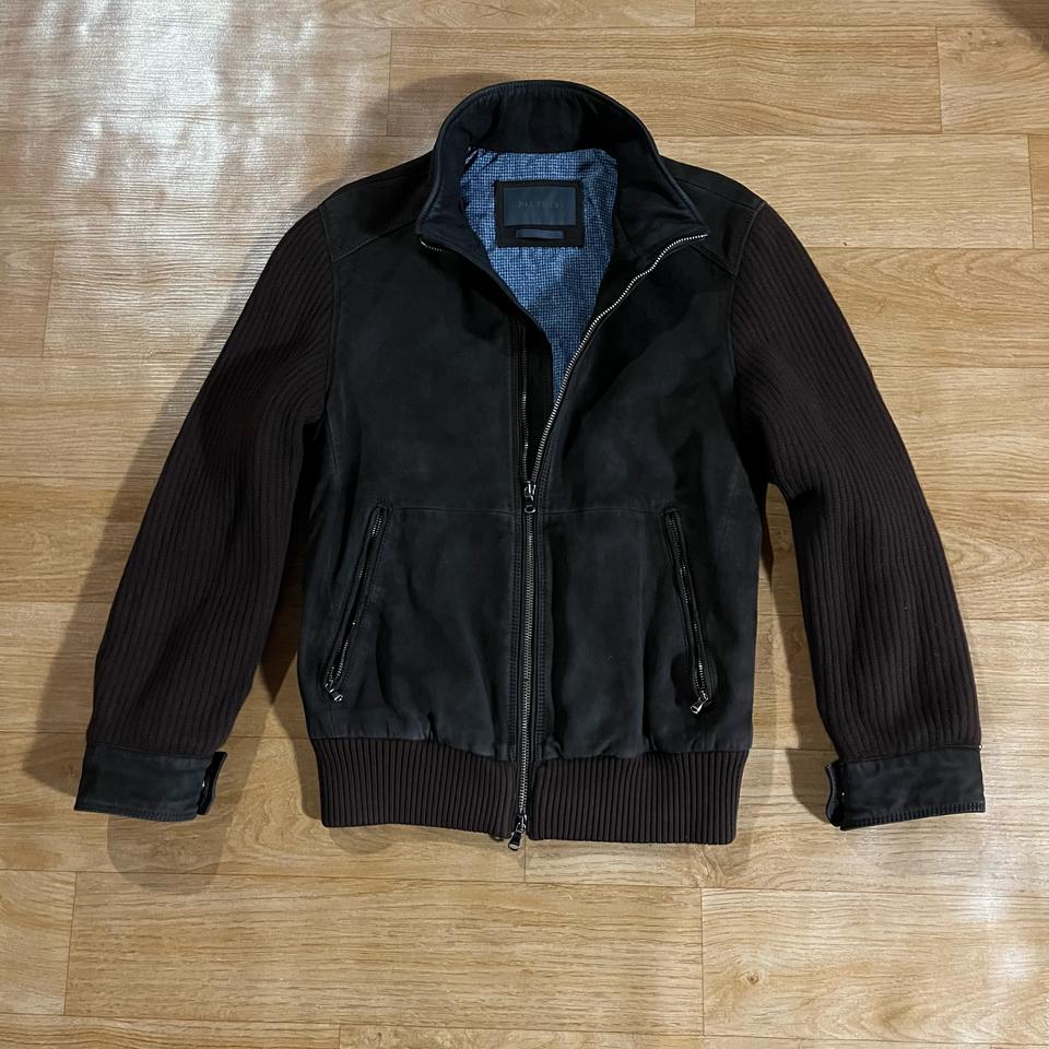 [슬95] 빨질레리 니트 가죽자켓