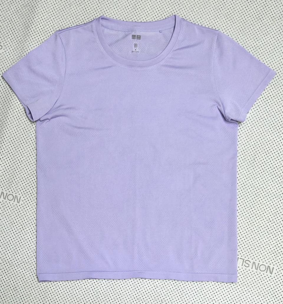 유니클로 여성 기능성 티셔츠 M 85보라색