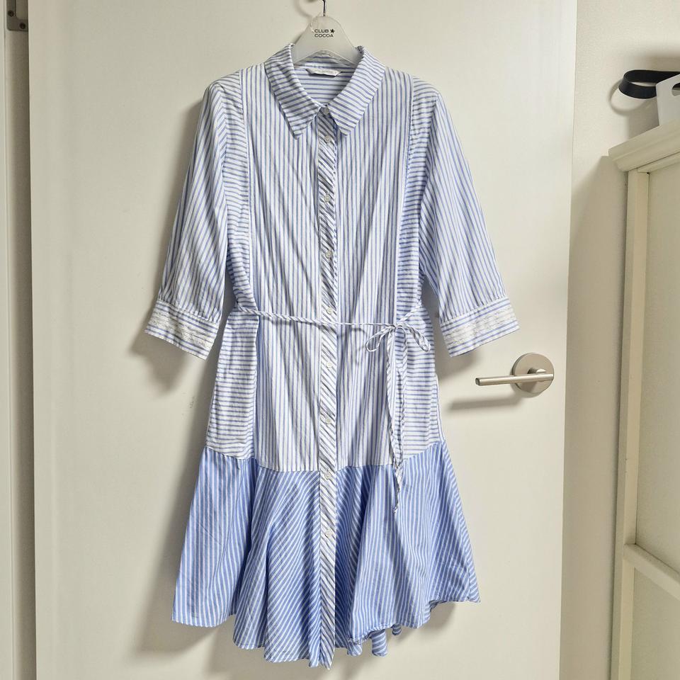 55-미센스 스트라이프 미디원피스