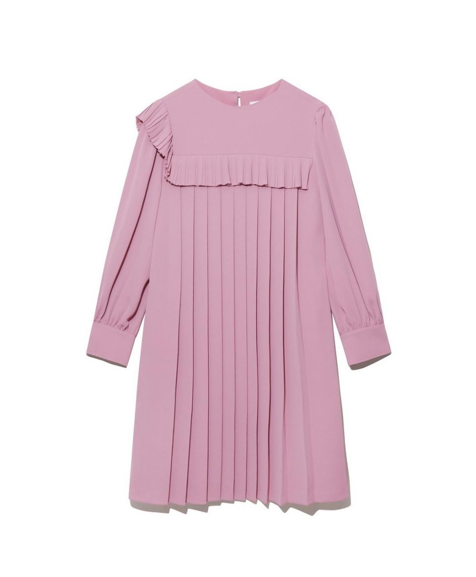 ((럭키슈에뜨 원피스 38  66사이즈, 플리츠, 다운핑크