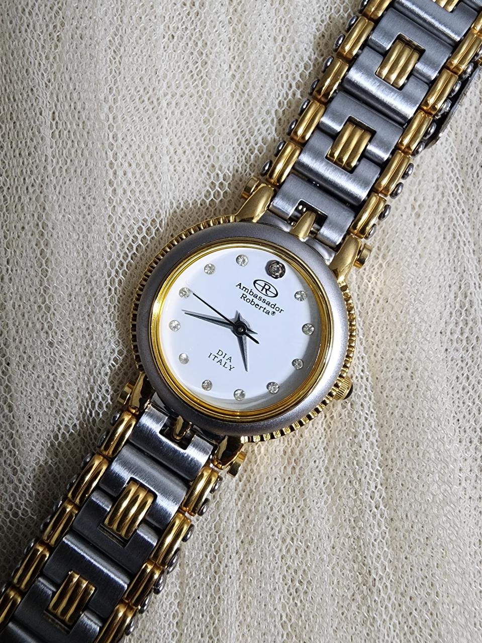 앰버서더 로베르타  골드 콤비 여성시계