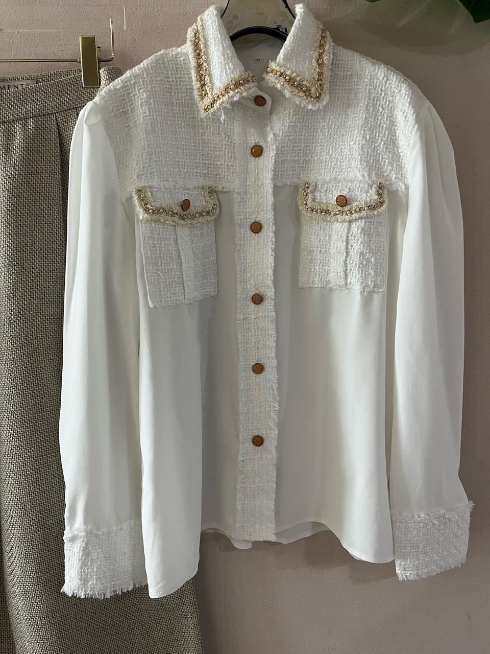 화이트트위드블라셔츠