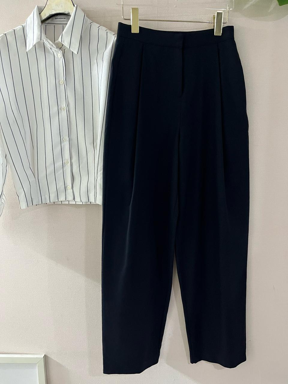 블랙핀턱주름슬렉스(S)