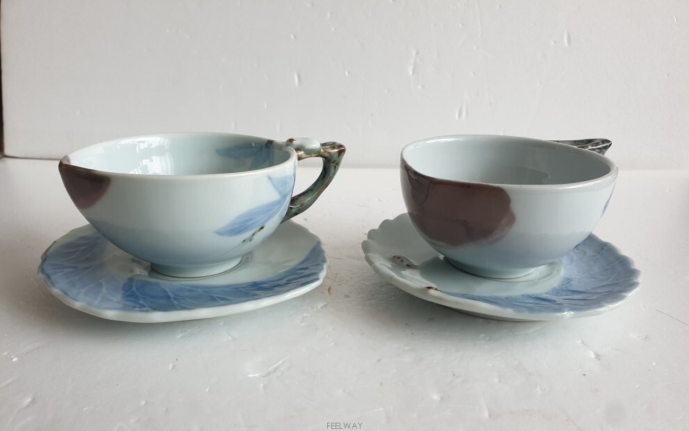 동양엔틱~청화기법 진사기법 현대적인 감각 부부찻잔세트 다도 다기 주방 컵