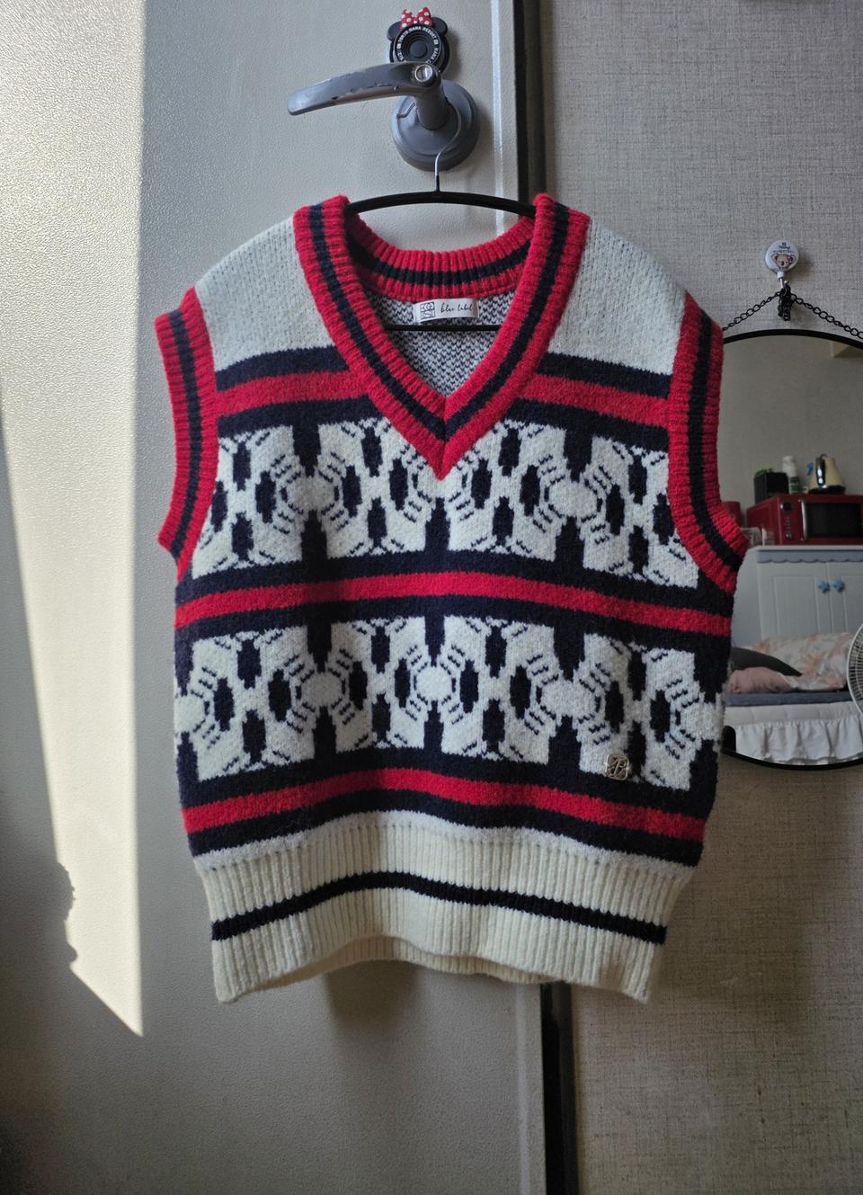 새상품)에고이스트 자카드 니트 조끼 베스트