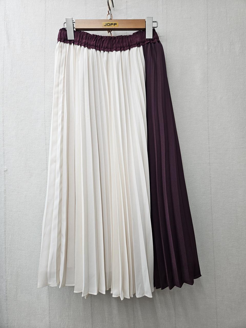 칼라거펠트 배색 플리츠롱스커트 66
