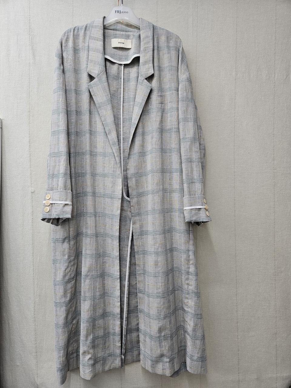 시스템 오버핏 체크패턴 마롱로브코트 ~66