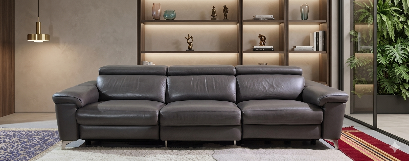 한샘 MVME 키안티 이태리 천연가죽 전동 리클라이너 소파쇼파(헤드전동)