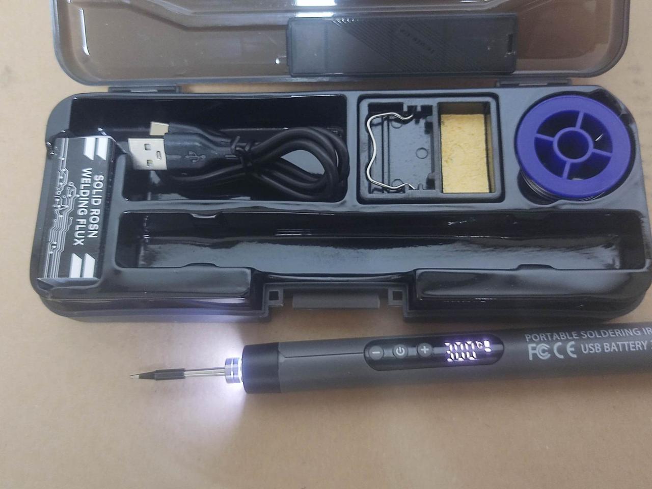 배터리 내장 USB 납땜 인두 디스플레이 내장